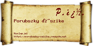 Porubszky Őszike névjegykártya